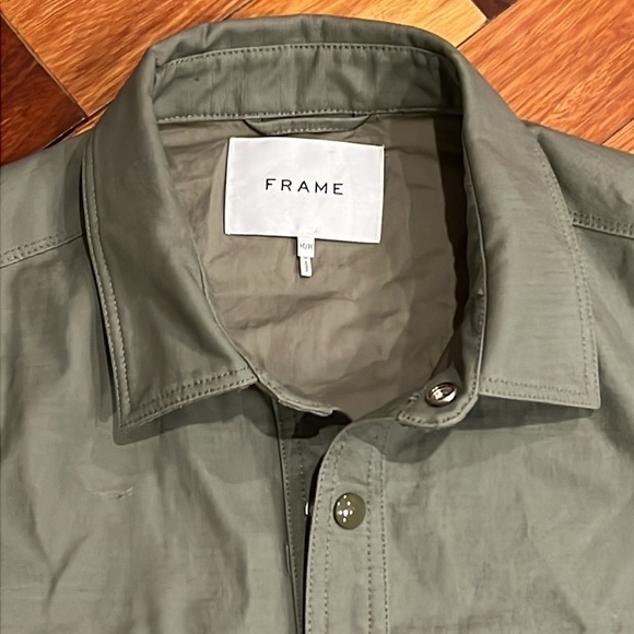 ⭐️ FRAME Two Pocket Cotton Poplin Army Jacket in Deep Army Size Medium - Picture 5 of 9
